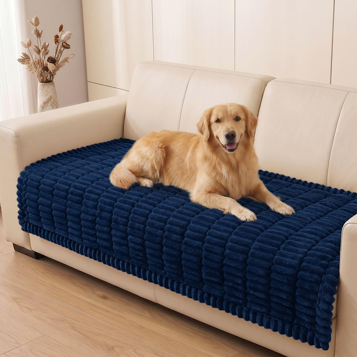 Smiry Couch Cover for Dogs, Non Slip Washable Sofa Protector for Pets, Soft Furniture Cover for Pet, Stylish Sofa Covers, Cozy Protect Against Fur, Dirt & Everyday Messes