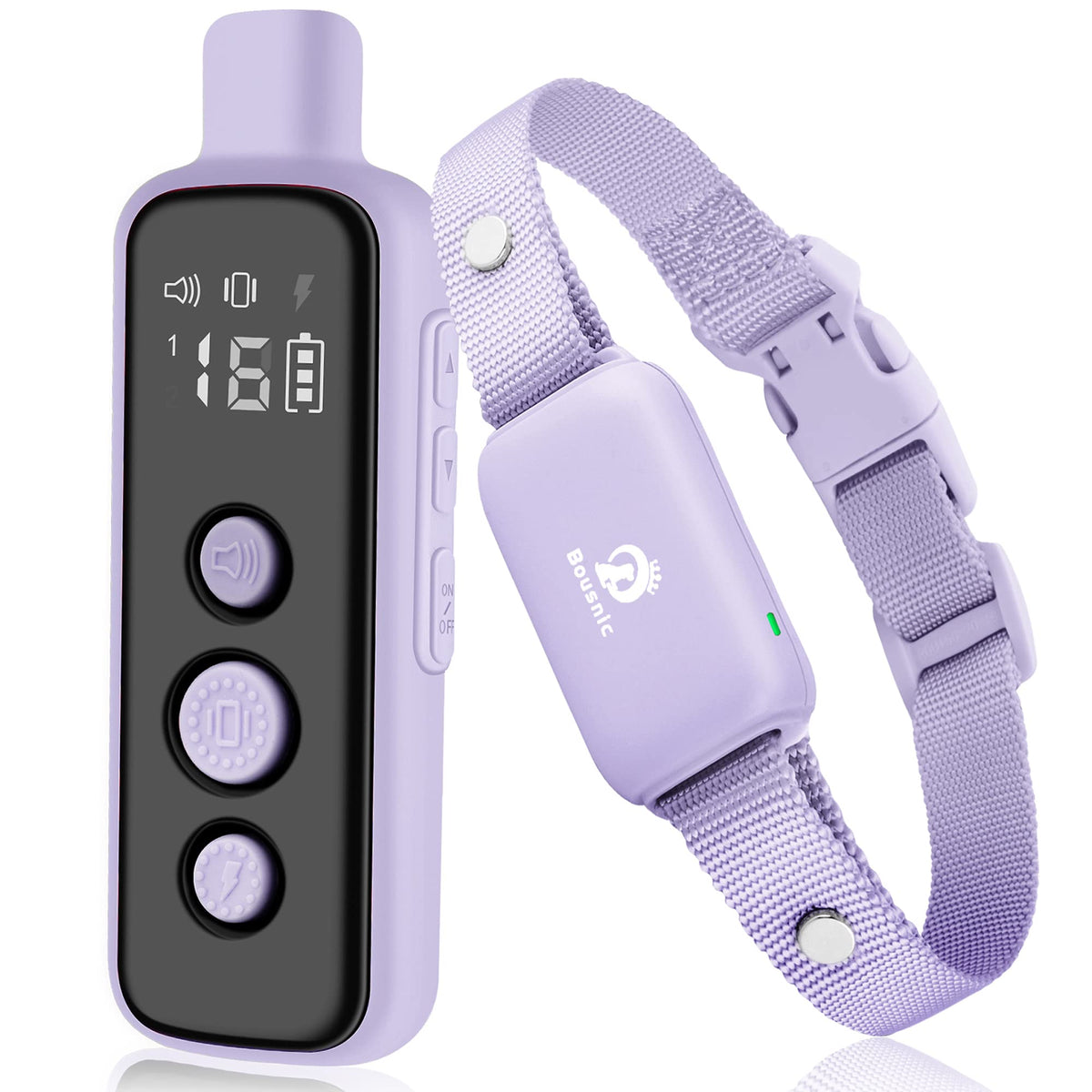 Bousnic Shock Collar for Dogs - Waterproof Rechargeable Dog Electric Training Collar with Remote for Small Medium Large Dogs with Beep, Vibration, Safe Shock Modes (8-120 Lbs)