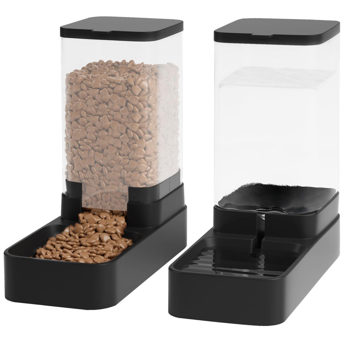 Wefeedy Automatic Cat Feeder and Water Dispenser in Set with Pet Food Bowl,Gravity Dog Waterer and Food Feeder for Small Medium Dog Cat Puppy Kitten Large Capacity