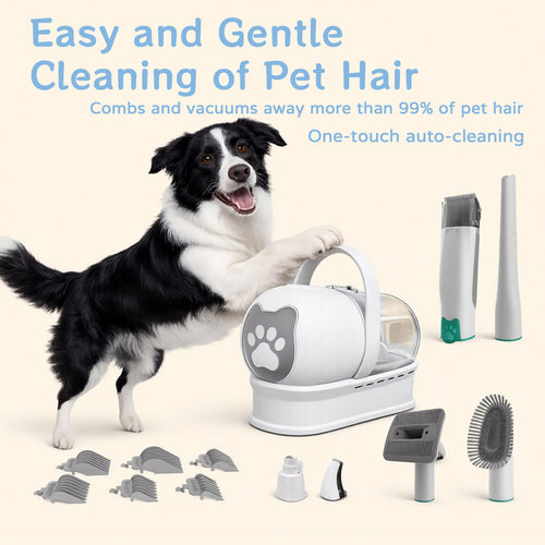 8VR Dog Grooming Kit, Pet Grooming Vacuum with Pet Clipper Nail Grinder, Dog Hair Vacuum with 6 Pet Grooming Tools for Dogs Cats Shedding Grooming