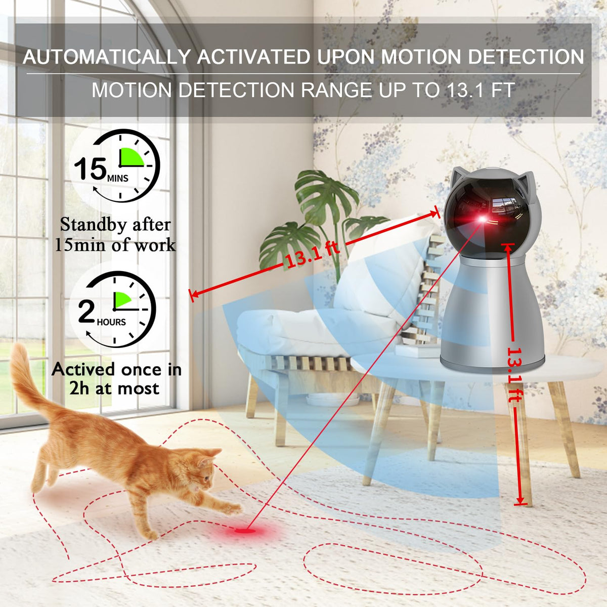 YVE LIFE Interactive Cat Toys Laser for Indoor Cats,Automatic Kitten Toys