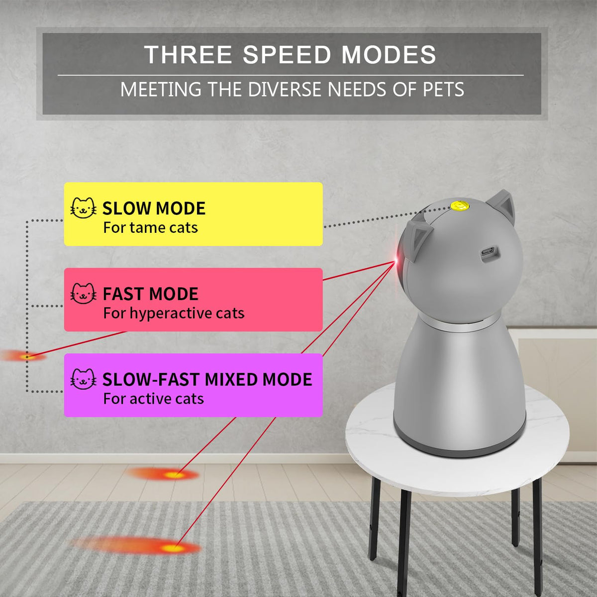 YVE LIFE Interactive Cat Toys Laser for Indoor Cats,Automatic Kitten Toys