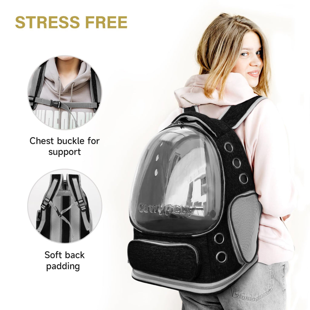 Cawypety Foldable Bubble Pet Backpack for Cats & Small Dogs