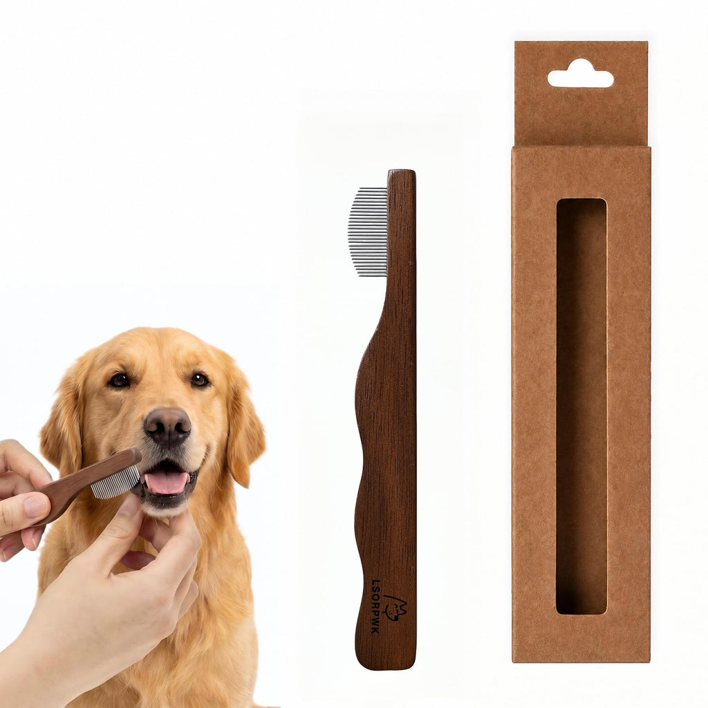 Walnut Wood Eye Comb for Pets, Professional Tear Stain Removal Tool