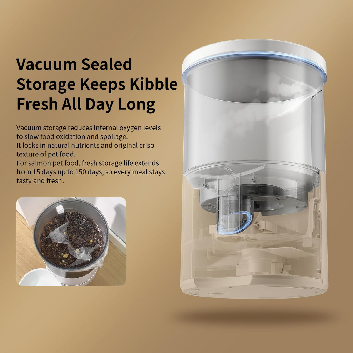 DOUDOU PET Automatic Cat Feeder, 5G&2.4G WiFi Pet Feeders, 4.5L Programmable Cat Food Dispenser with Airtight Lock-Fresh Technology,Equipped with a Ceramic Bowl and a Low Food Level Sensor