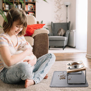 Summark Elevated Raised Cat Bowls with Food Mat