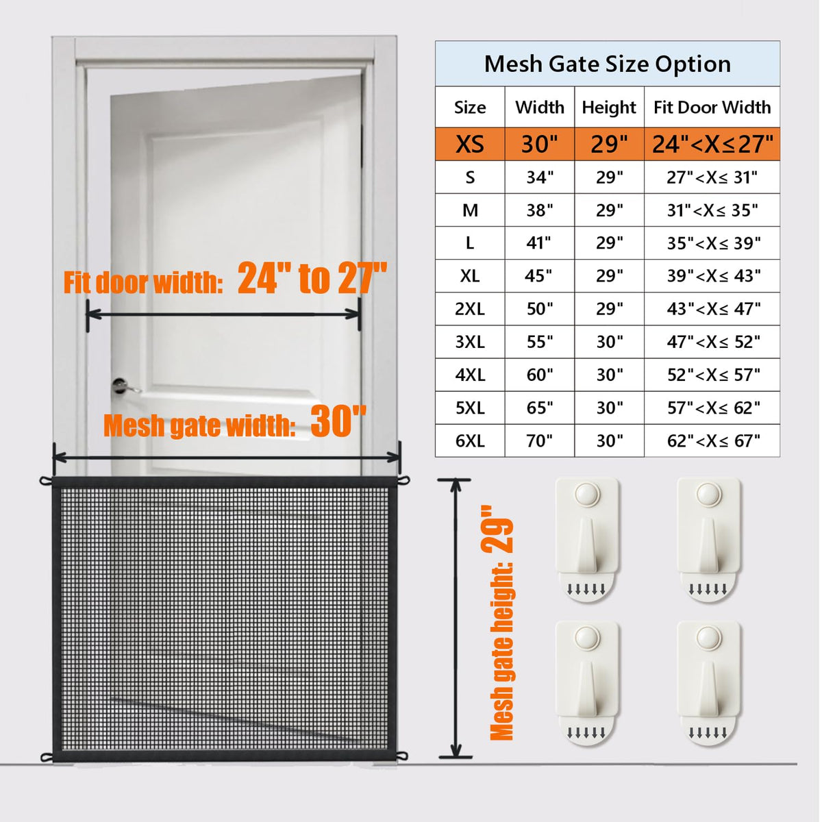 Dog Gate for Stairs Pet Gates for The House: Dogs Screen Mesh Gate for Doorways Stairways Indoor Safety