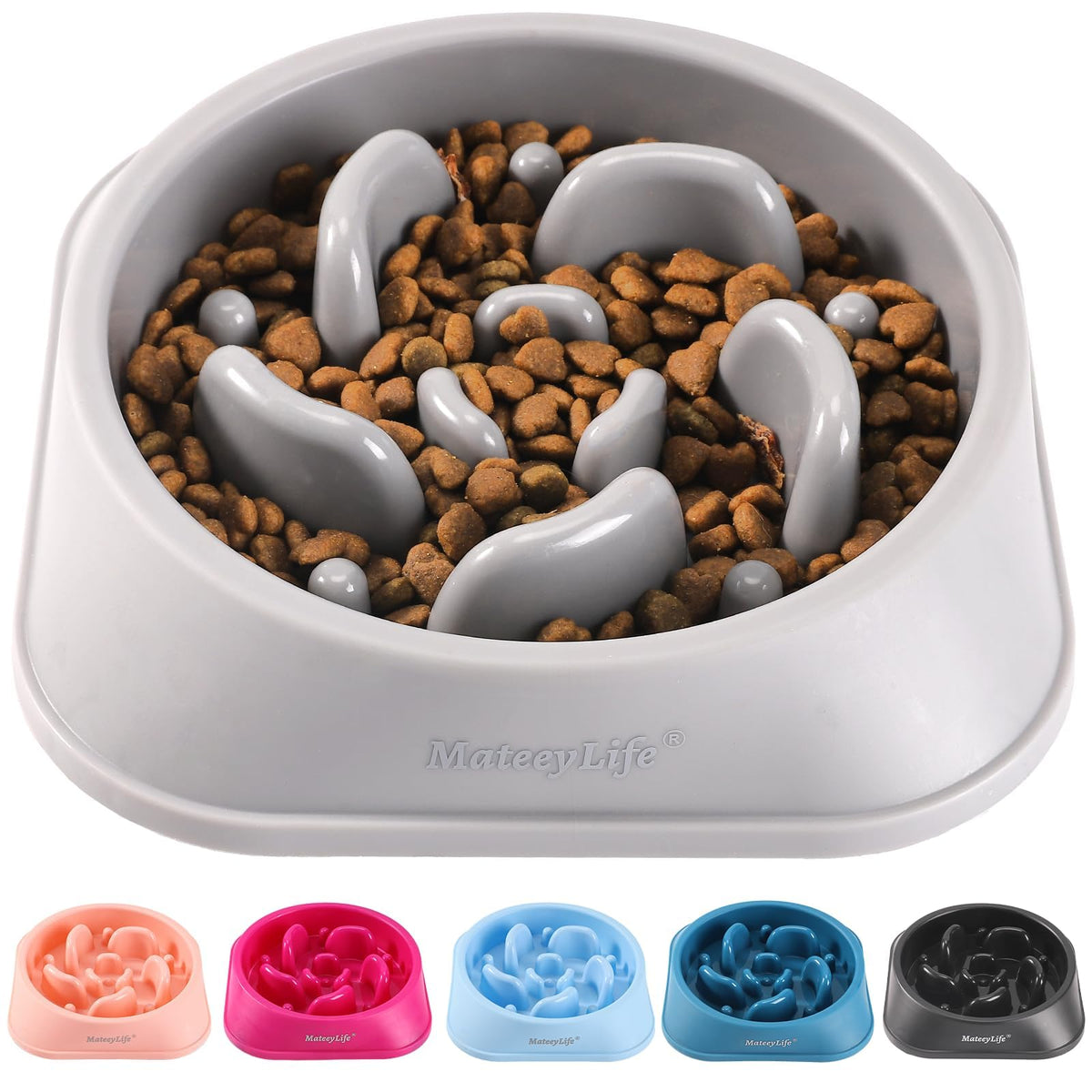 MateeyLife Slow Feeder Dog Bowls 2PCS, Anti-Choking Puzzle Dog Food Bowls, Anti-Slip Interactive Feeding Slow Down Eating, Bloat Stop Maze Dishes for All Breeds Pets