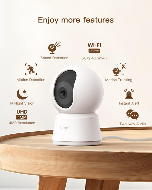 ARENTI 4MP Dual-Band WiFi Pet Camera with Auto Tracking