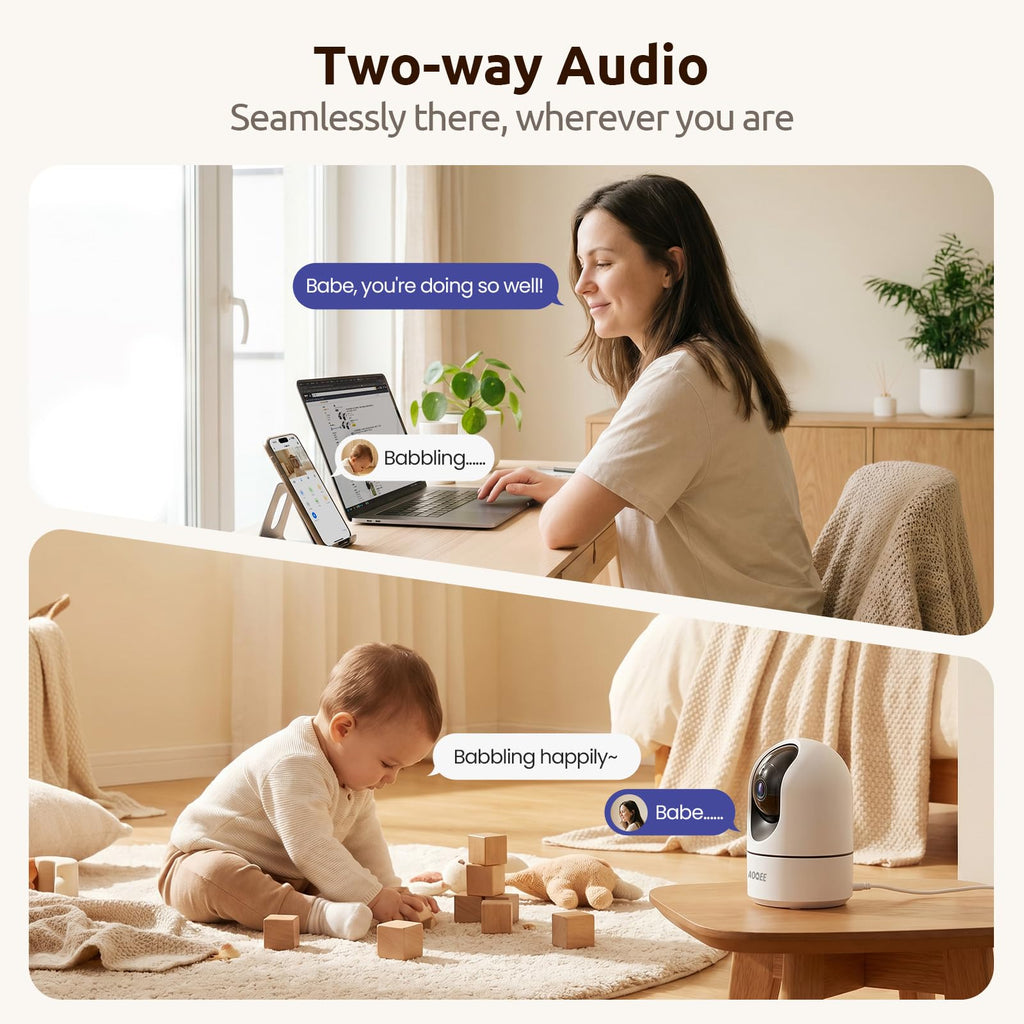 AOQEE 5G Cameras for Home Security Indoor, Pet Monitor w/Phone APP G5