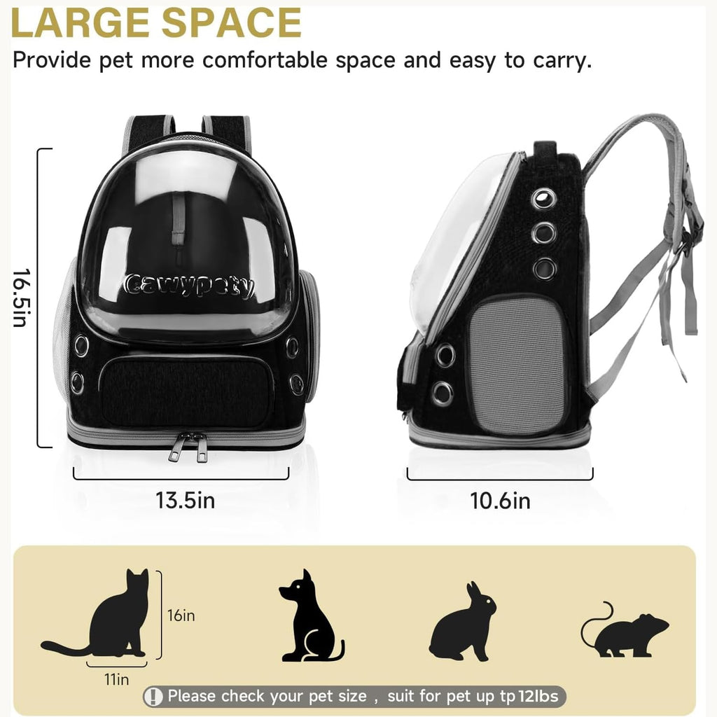 Cawypety Foldable Bubble Pet Backpack for Cats & Small Dogs