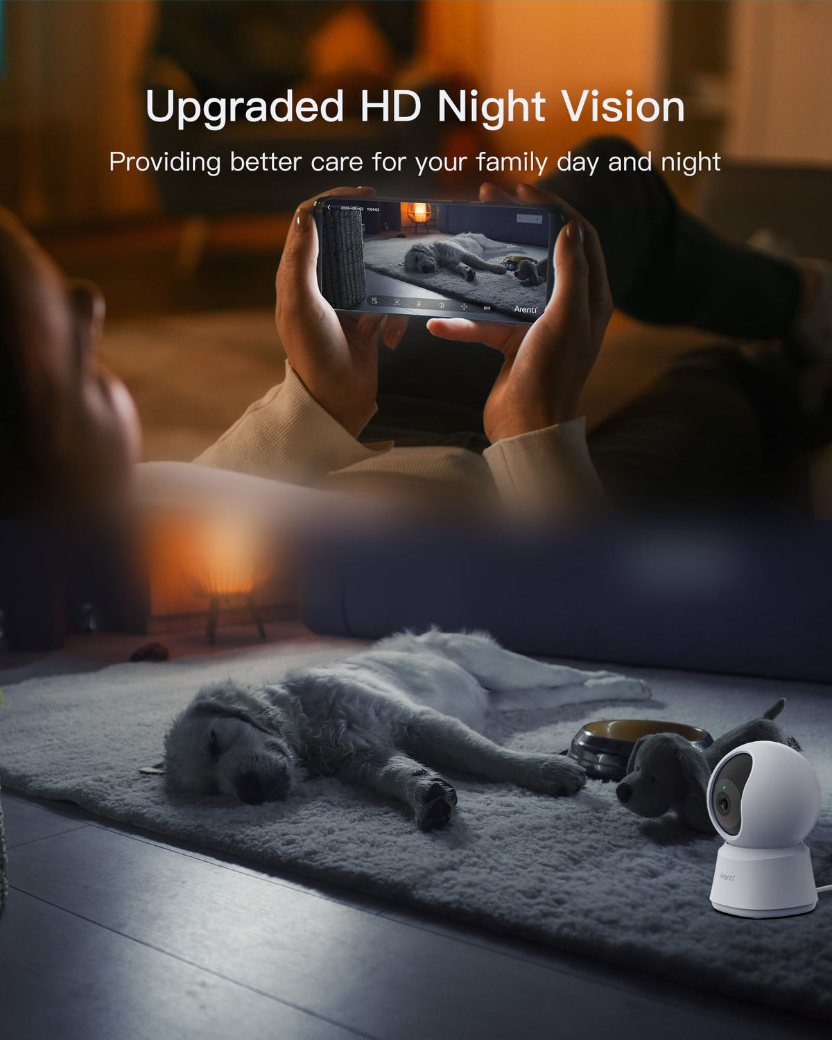 ARENTI 5G Indoor Security Camera, 4MP Pet Camera with Speaker for Dog/Cat, Baby Monitor with Phone App, Dual-Band WiFi, Auto Tracking, Super Night Vision, 2-Way Talk, Cloud & SD Card Storage(P2Q)