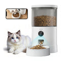 DOUDOU PET Automatic Cat Feeder, 5G&2.4G WiFi Pet Feeders, 4.5L Programmable Cat Food Dispenser with Airtight Lock-Fresh Technology,Equipped with a Ceramic Bowl and a Low Food Level Sensor