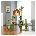 3 in 1 Cat Tree Combination Cat's Tower with Scratching Post Cute Cactus House Furniture with Condo Nest Pet Scratcher