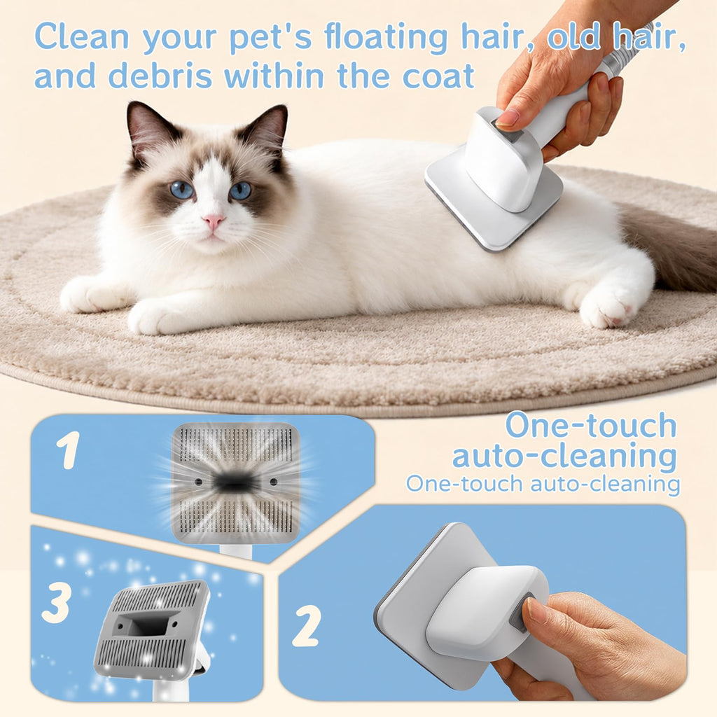 8VR Dog Grooming Kit, Pet Grooming Vacuum with Pet Clipper Nail Grinder, Dog Hair Vacuum with 6 Pet Grooming Tools for Dogs Cats Shedding Grooming