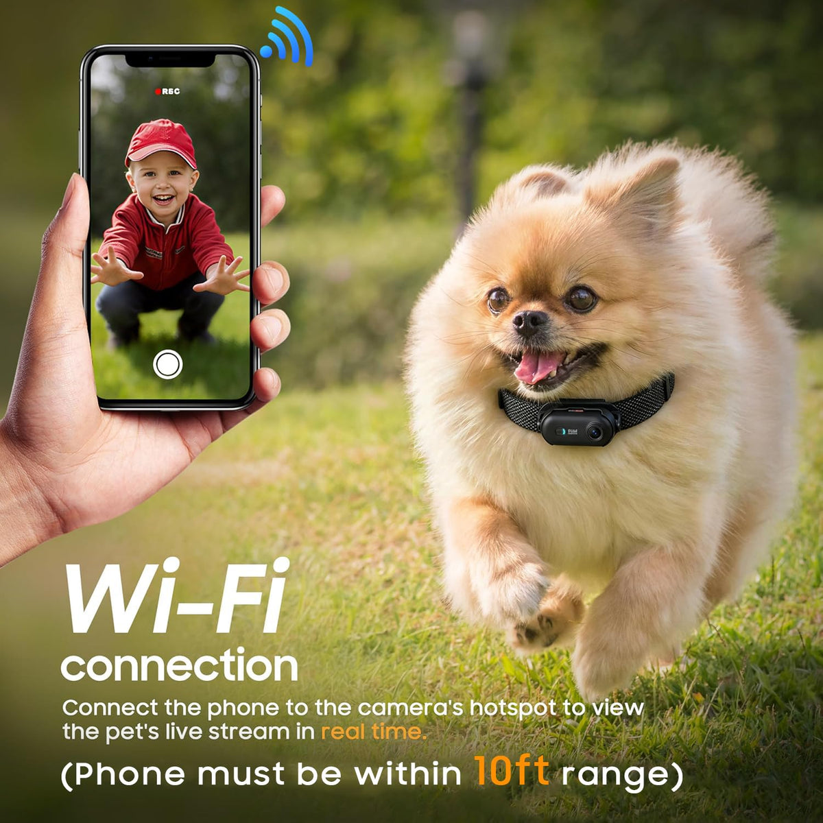 PAWPAWSEN 4K Pet Camera Collar – Mini Action Camera for Pets with Video Recording, Wireless Body Cam for Pet Supplies, Outdoor/Indoor Gift for Cats and Dogs