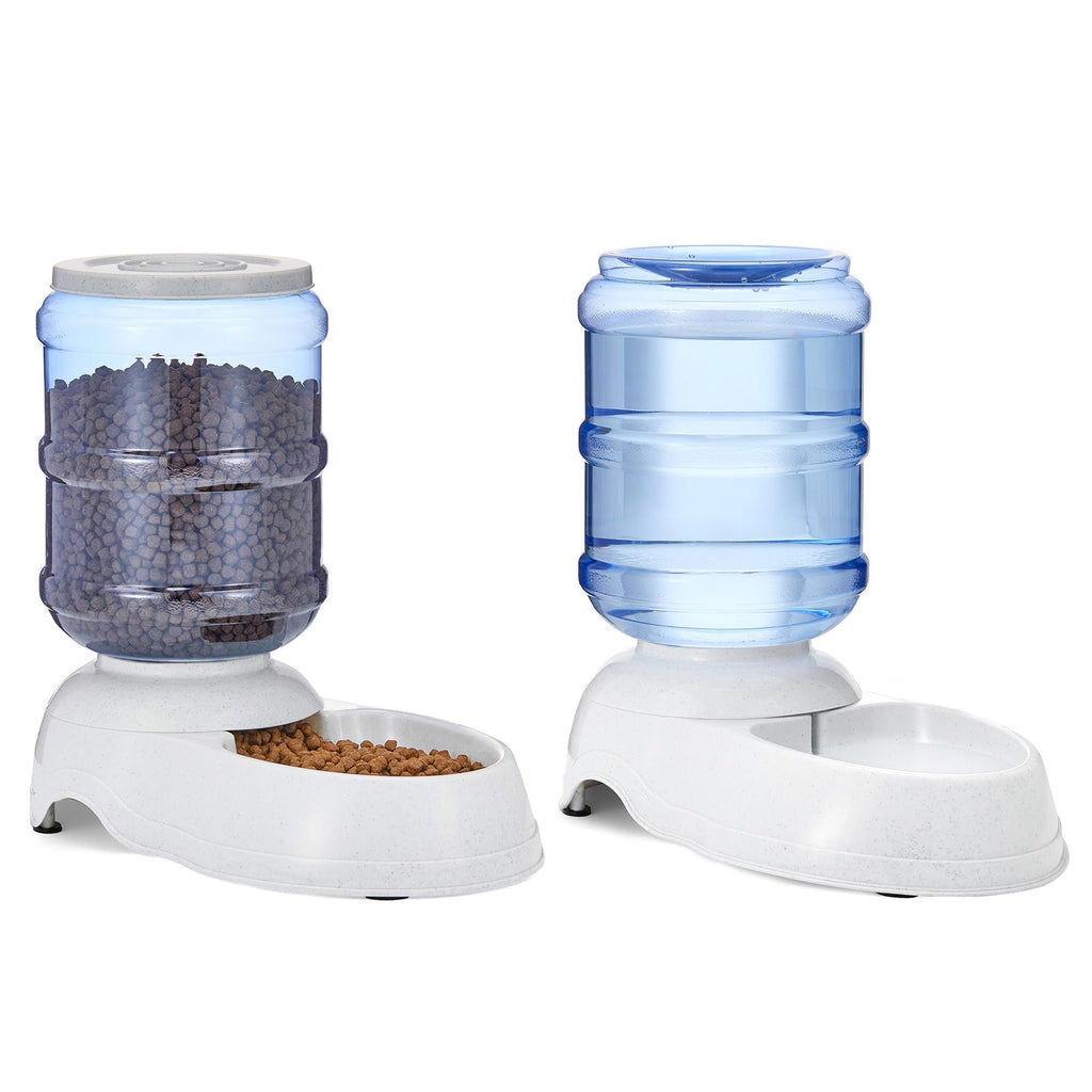 Amazon Basics Gravity Pet Food Feeder and Water Dispensers