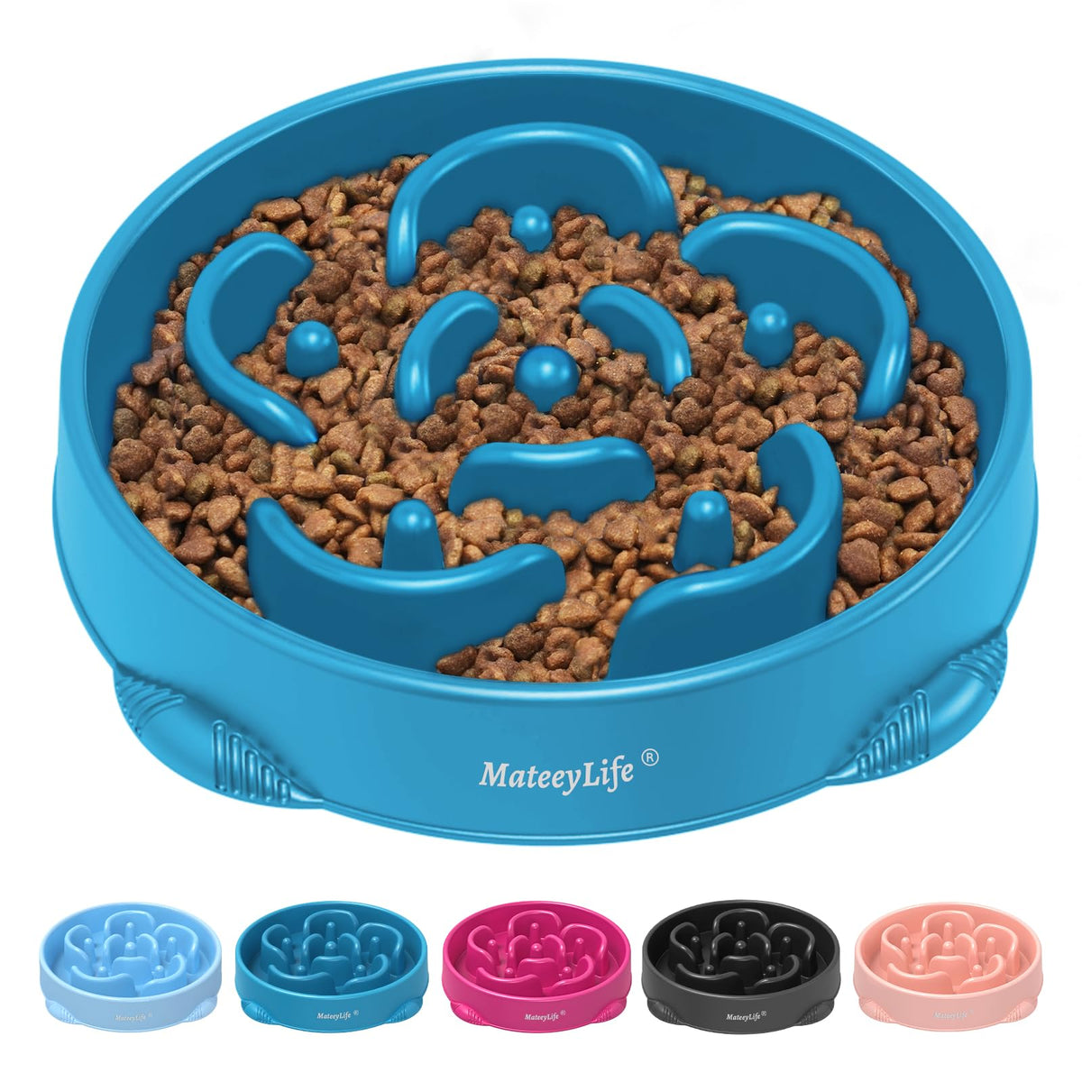 MateeyLife Slow Feeder Dog Bowls 2PCS, Anti-Choking Puzzle Dog Food Bowls, Anti-Slip Interactive Feeding Slow Down Eating, Bloat Stop Maze Dishes for All Breeds Pets