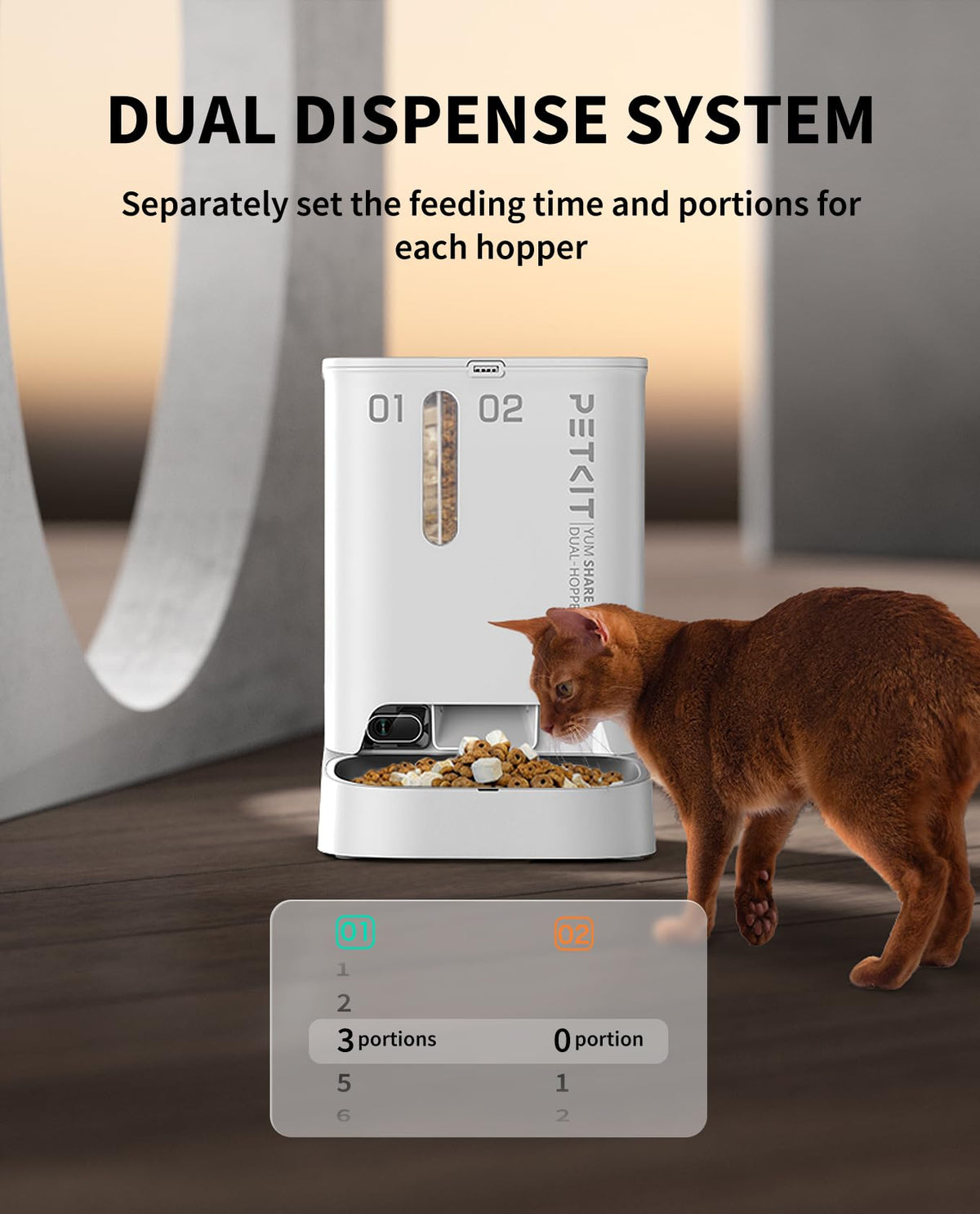 PETKIT Automatic Cat Feeder with Camera, 1080P HD Video with Night Vision, 2.4G WiFi Pet Feeder for Cat & Small Dog, 2-Way Audio & Meal Call Pet Food Dispenser with Desiccant Bag, Motion Capturing