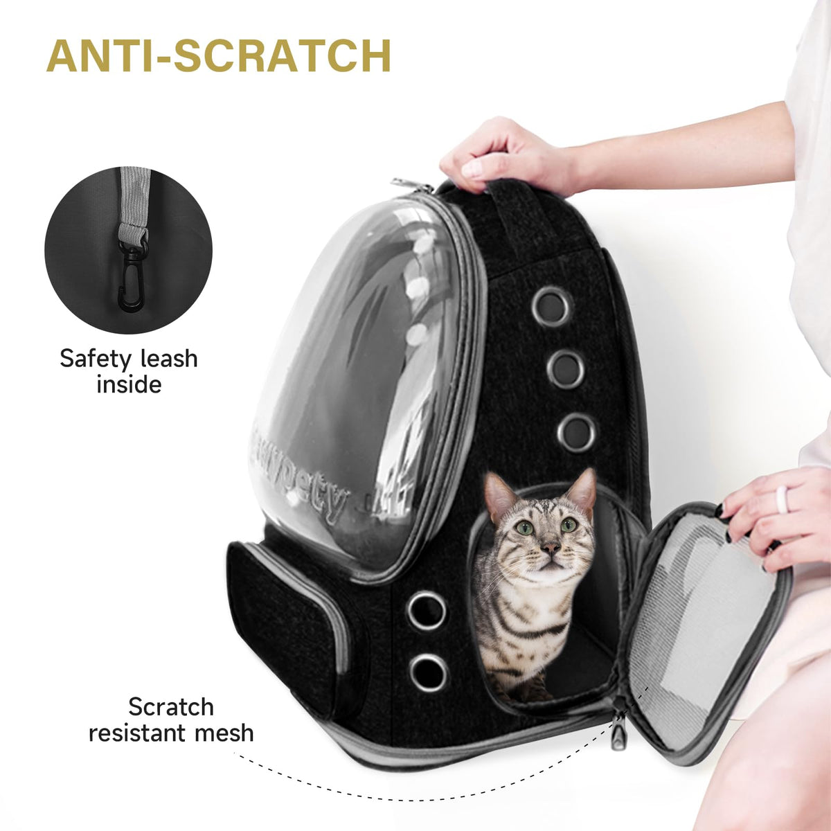 Cawypety Foldable Bubble Pet Backpack for Cats & Small Dogs