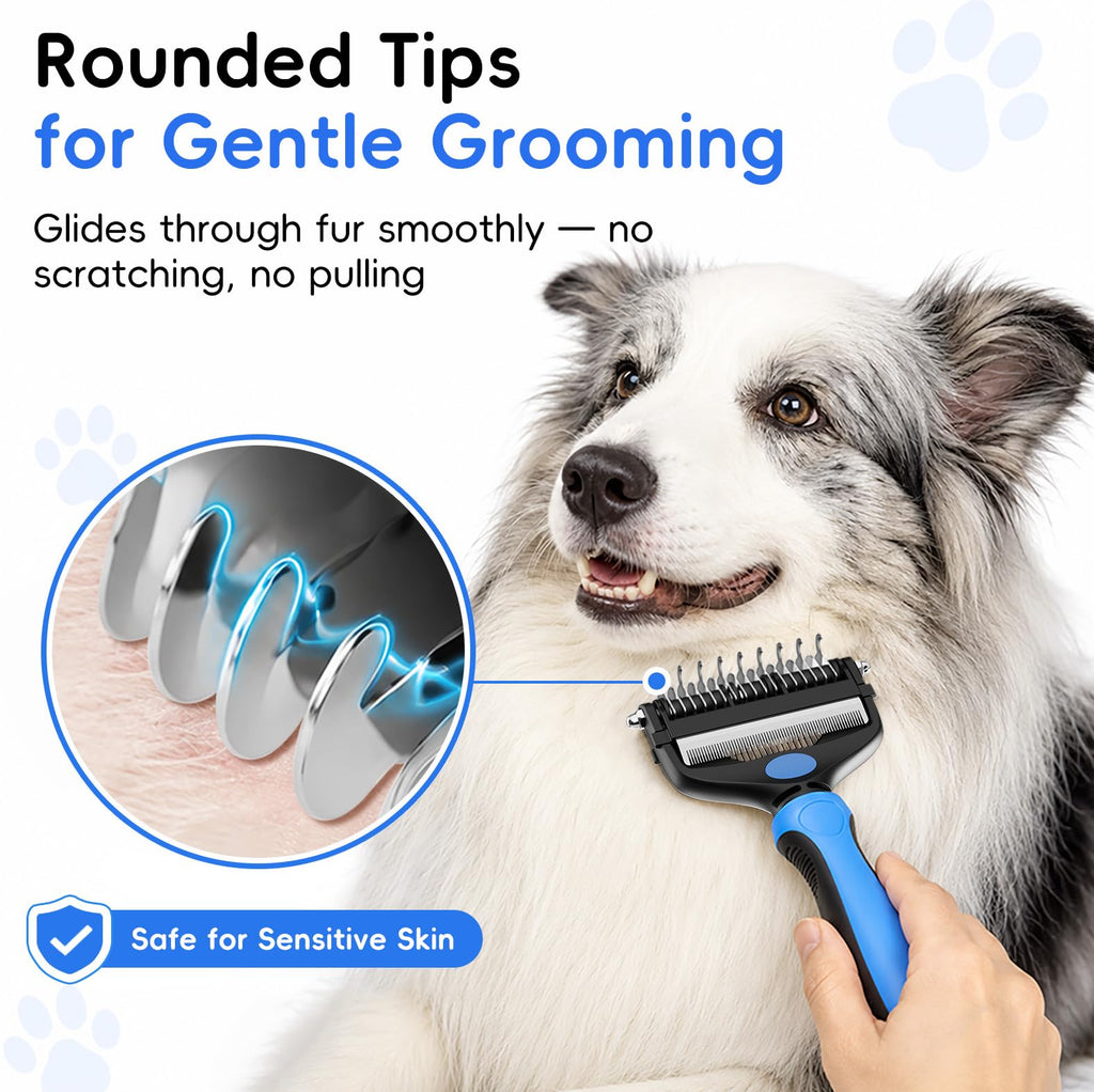 AXEFUN 3-in-1 Professional Pet Grooming Brush for Dogs & Cats – Dematting Comb, Undercoat Rake & Deshedding Tool for Long & Short Hair, Heavy Shedding & Matted Fur