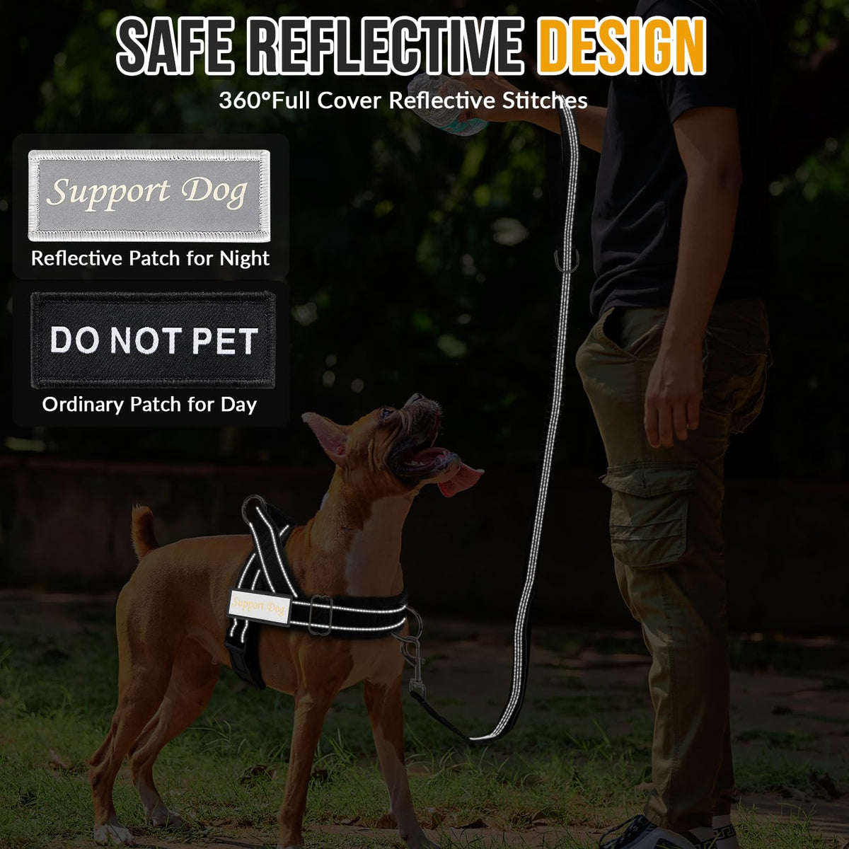 SlowTon No Pull Dog Harness and Leash Set - Heavy Duty, Soft Padded