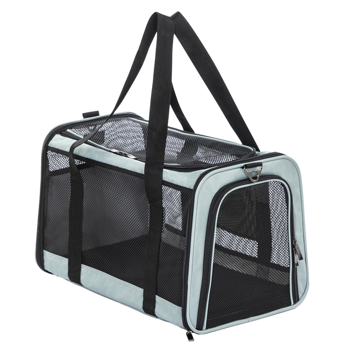 Petsfit 18 X 11 X 11 Airline Approved & Cat Car Carrier, with Patent Safety Buckles & Lockable Zippers Preventing Escapes, Breathable Mesh & Padded Mat — Portable, Stress-Free Travel Carrier