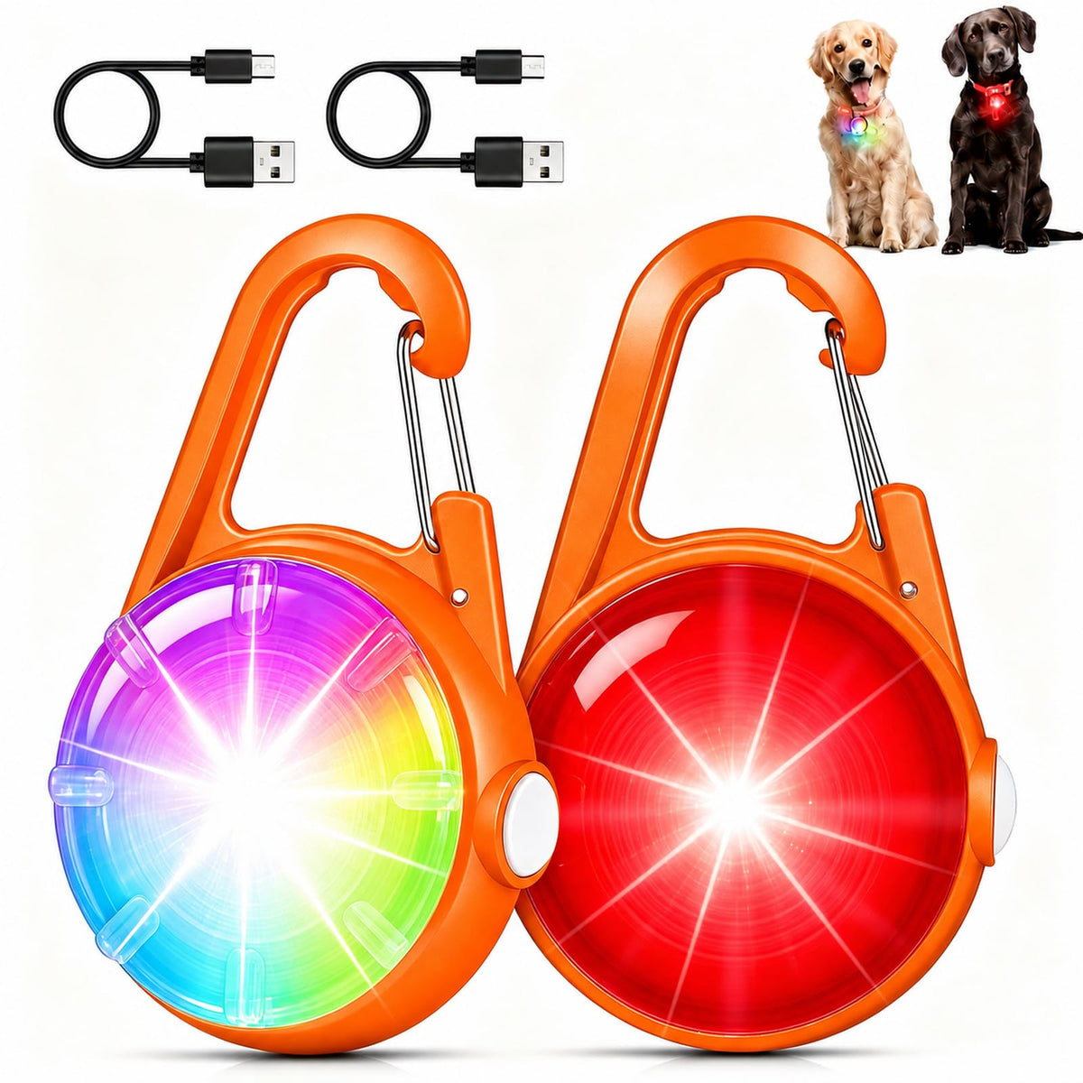 2 Pack Dog Lights for Night Walking