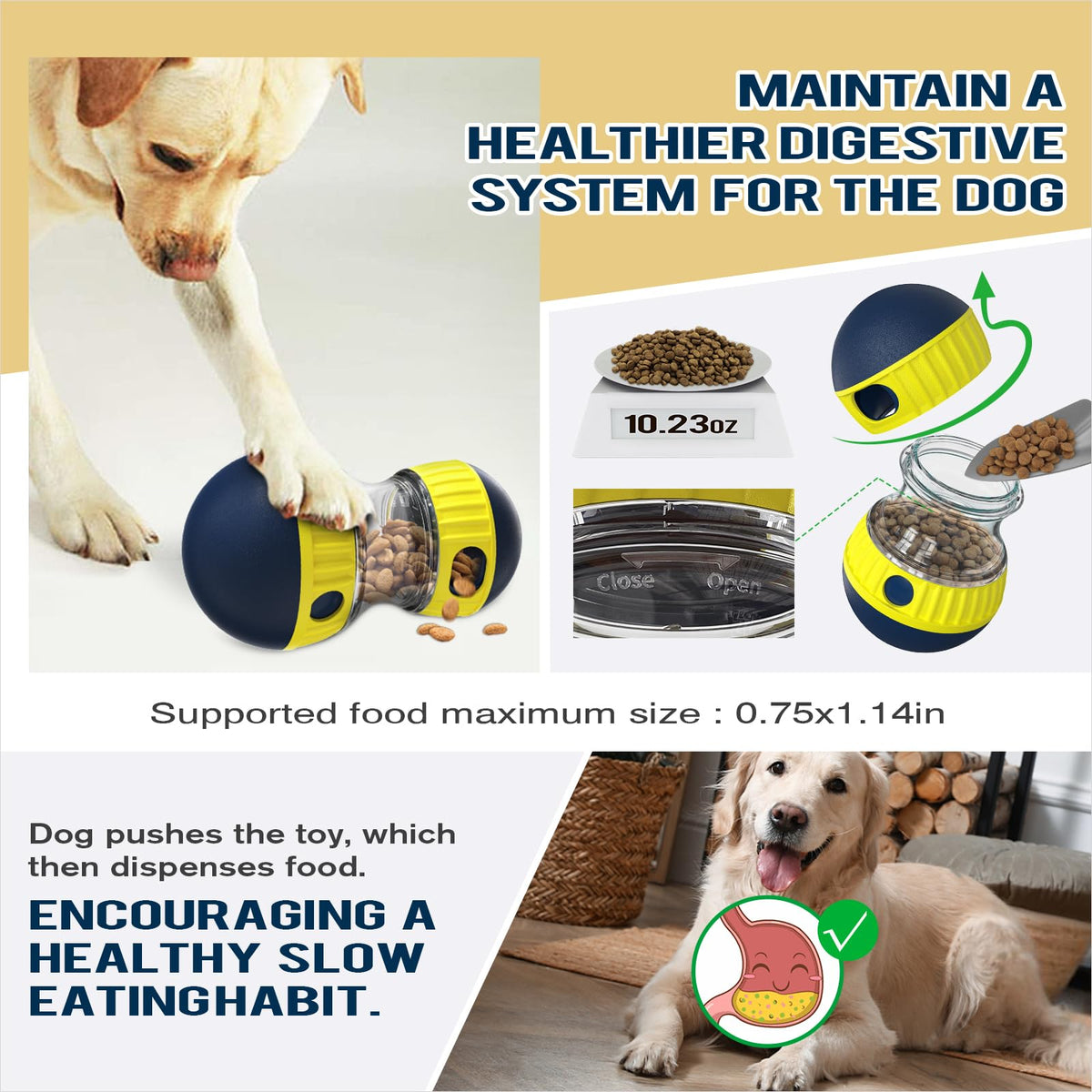 TLKNG Dog Interactive Toys Indestructible Puppy Toy Adjustable Food Dispensing Treat CJQ Father