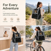 Ventilated Cat Backpack Carrier with Safety Leash