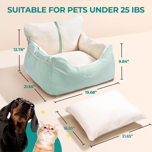 BurgeonNest Comfort Dog Car Seat & Travel Bed for Small Dogs