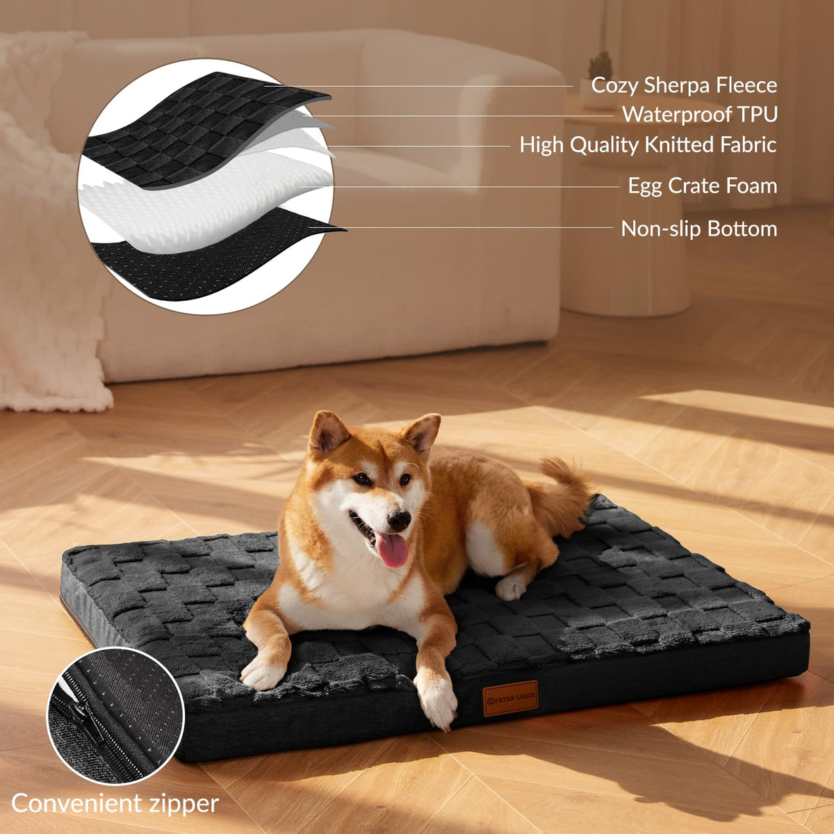 Patas Lague Durable Orthopedic Dog Bed Large Sized Dog