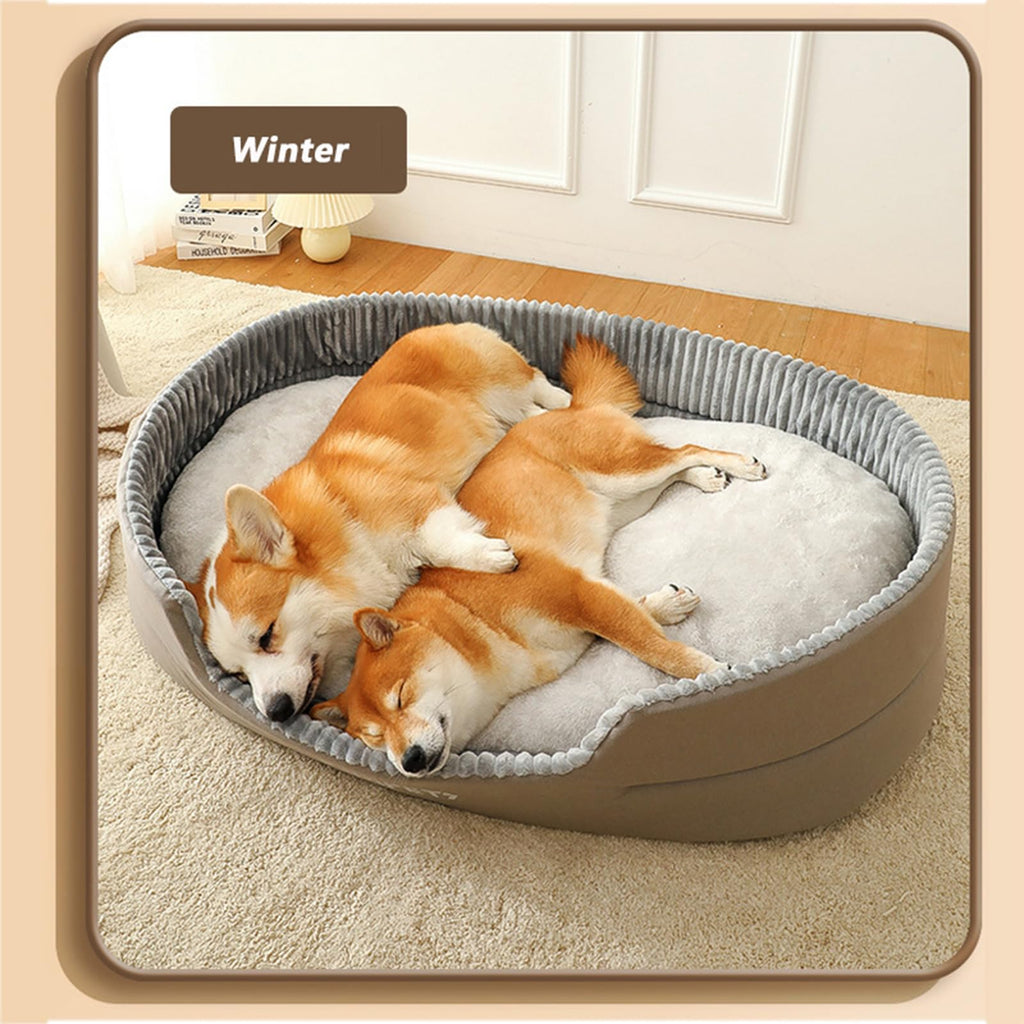 EAGLCQA Waterproof Large Dog Bed with Side Medium Dog Bed Washable - Soft Pet Bed Mat for Dogs (Grey Small 23)
