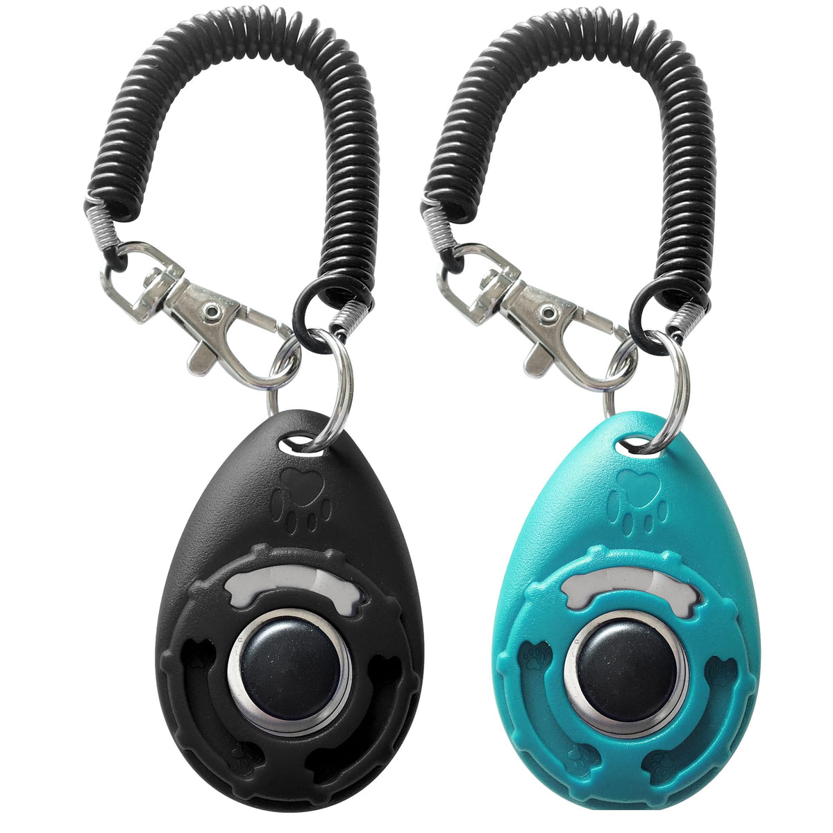 HoAoOo Dog Training Clicker with Sring Wrist and Keyring - Pet Dog Training Clickers for Puppy, Cat, Potty, Bird, Horse, Pet, Trainer Training Tools, Behavior Aids