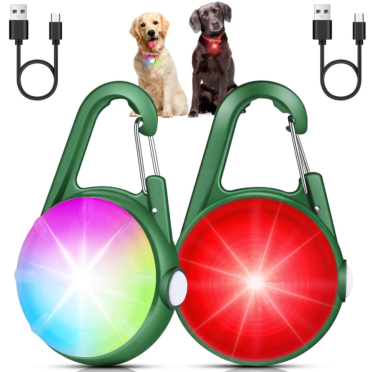2 Pack Dog Lights for Night Walking