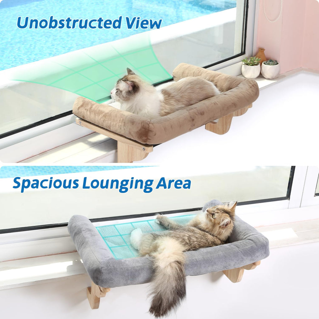Zakkart Cat Perch for Windowsill with Bolsters