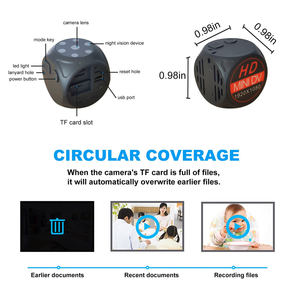 Pet Collar Camera & Cat Collar Camera with 64gb Sd Card,Spy Camera Hidden Camera ,Dog Tracker Collar,Motion Detection Records 1080p Video & Infrared Night Vision Functionality for Indoor/Outdoor.