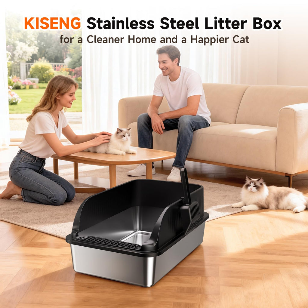 H3 Light Grey Stainless Steel Litter Box