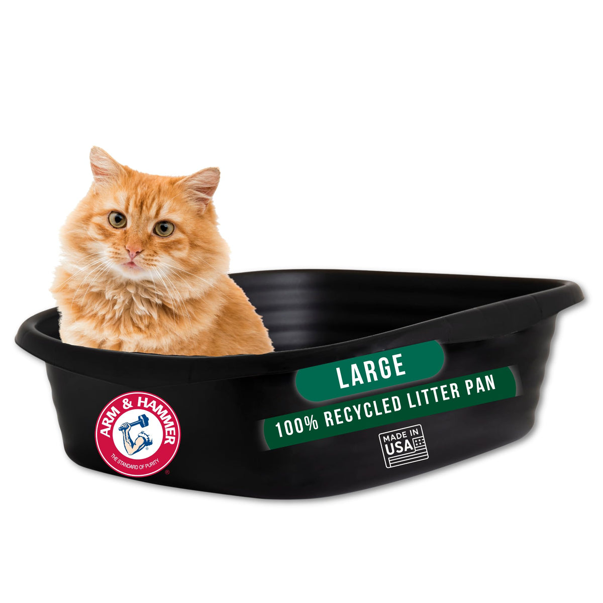 Arm & Hammer Cat Litter Box for Indoor Cats, Large Cat Litter Pan & Sifting Litter Tray with Microban, Made in USA