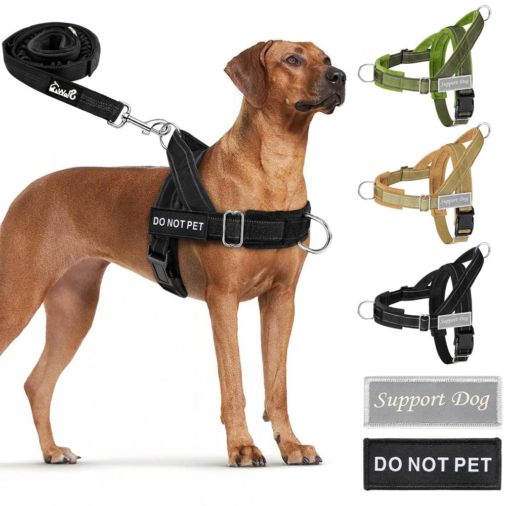 SlowTon Heavy-Duty No-Pull Dog Harness & Leash Set