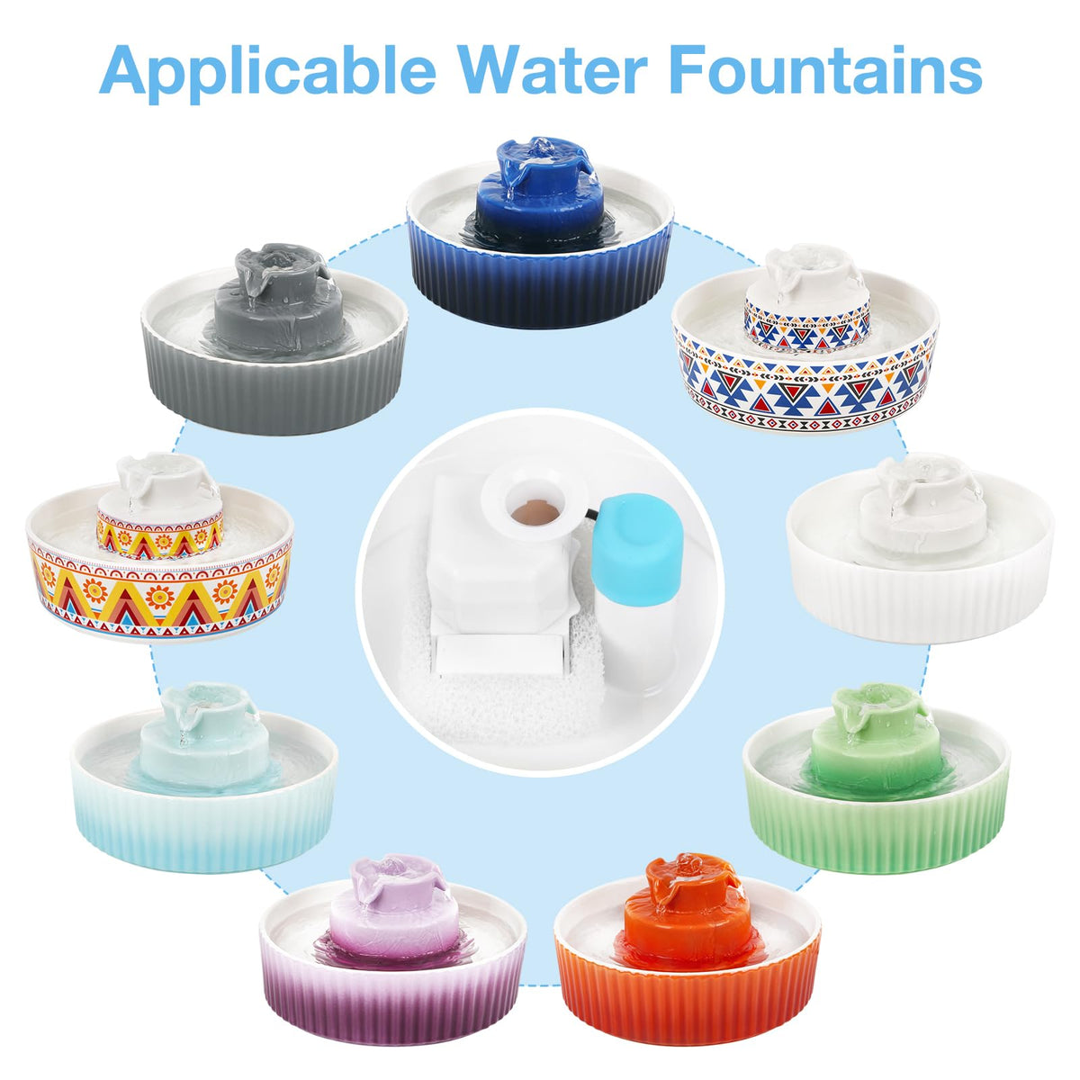 Lawfery Ceramic Cat Water Fountain