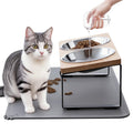 Summark Upgraded Elevated Raised Cat Bowls with Food Mat