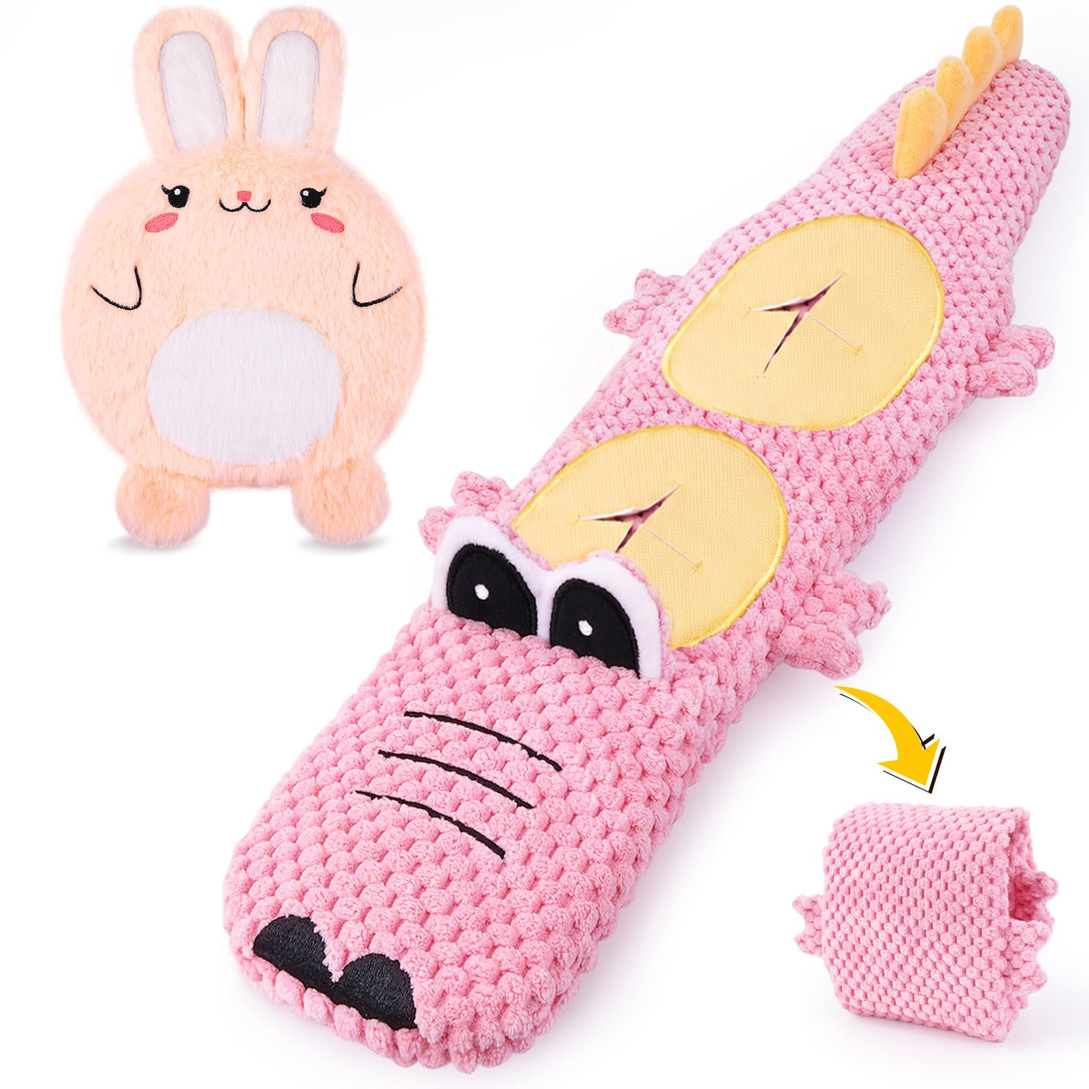 XIUGOAL Interactive Dog Toys for Chewers, No Stuffing Dog Toys for Boredom and Teething, Squeaky Chew Toy for Small, Medium Breed to Keep Them Busy