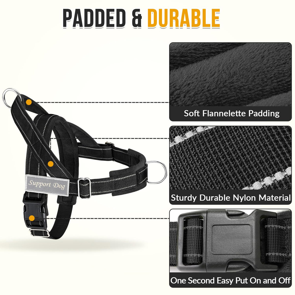 SlowTon No Pull Dog Harness and Leash Set - Heavy Duty, Soft Padded
