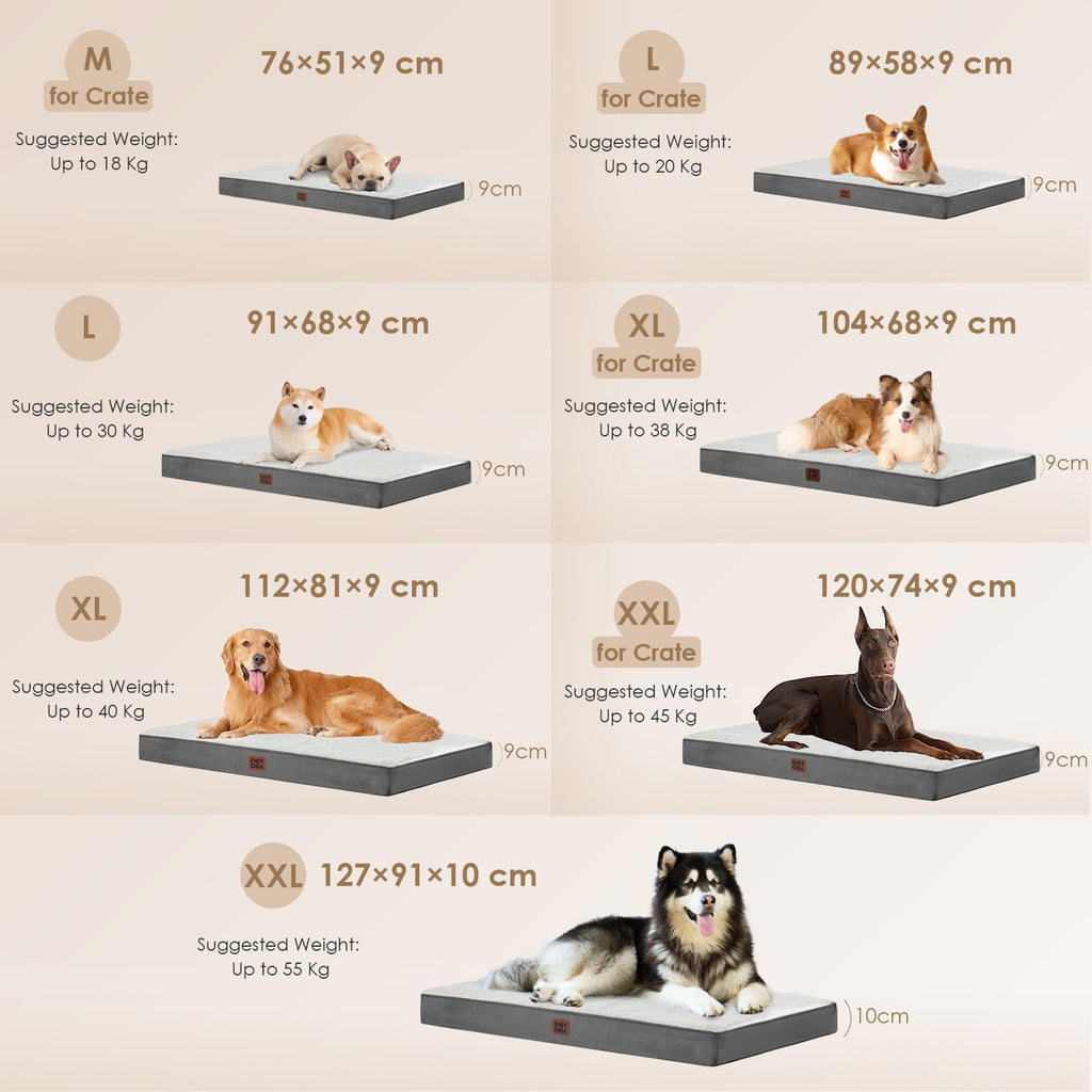 EHEYCIGA Orthopedic Dog Beds for Dogs with Removable Washable Cover for Crate