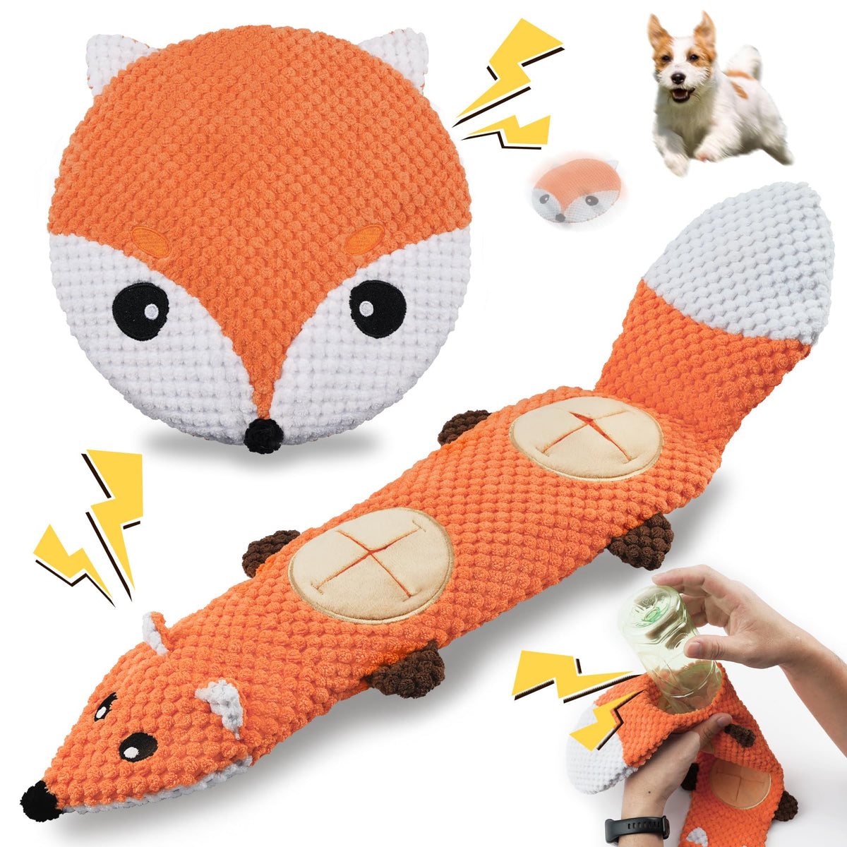XIUGOAL Interactive Dog Toys for Chewers, No Stuffing Dog Toys for Boredom and Teething, Squeaky Chew Toy for Small, Medium Breed to Keep Them Busy