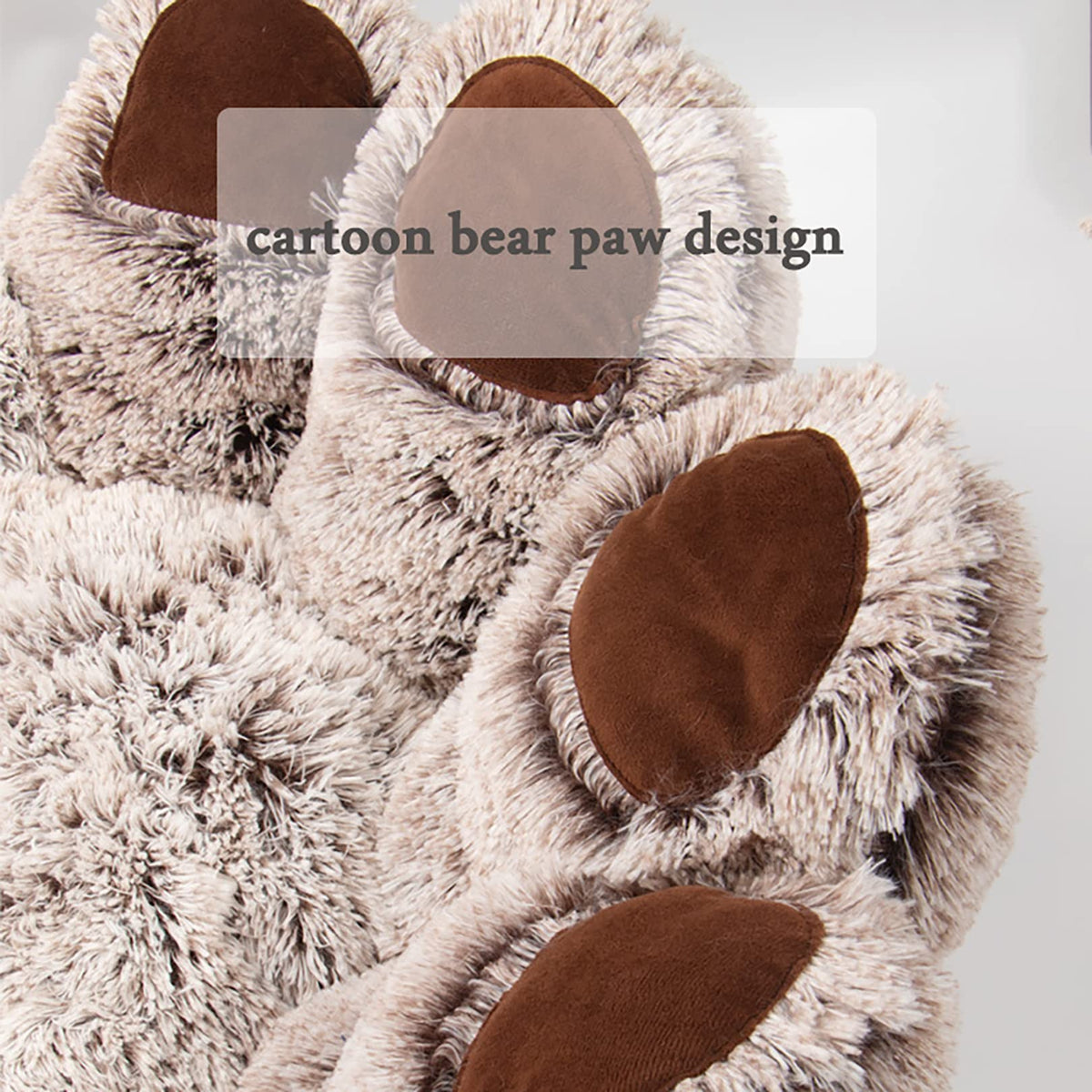 EAGLCQA Plush Calming Dog Bed, Dog Bed Cat Pet Sofa Cute Bear Paw Shape Pet Sleeping Beds for Medium Dogs and Cats, Cuddler Nest Pet Bed,Gray,55x55x38cm