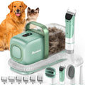 buenkee Dog Grooming Kit with Vacuum, 15000Pa Pet Hair Clipper and Shedding Brush, 50dB Low Noise, 2L Capacity, White