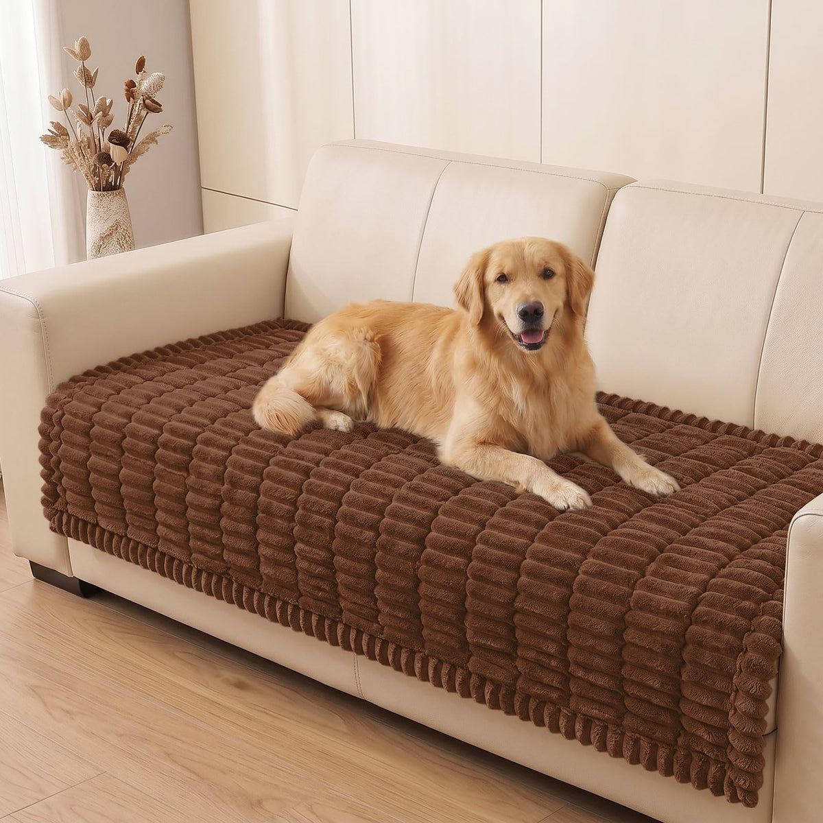 Smiry Couch Cover for Dogs, Non Slip Washable Sofa Protector for Pets, Soft Furniture Cover for Pet, Stylish Sofa Covers, Cozy Protect Against Fur, Dirt & Everyday Messes