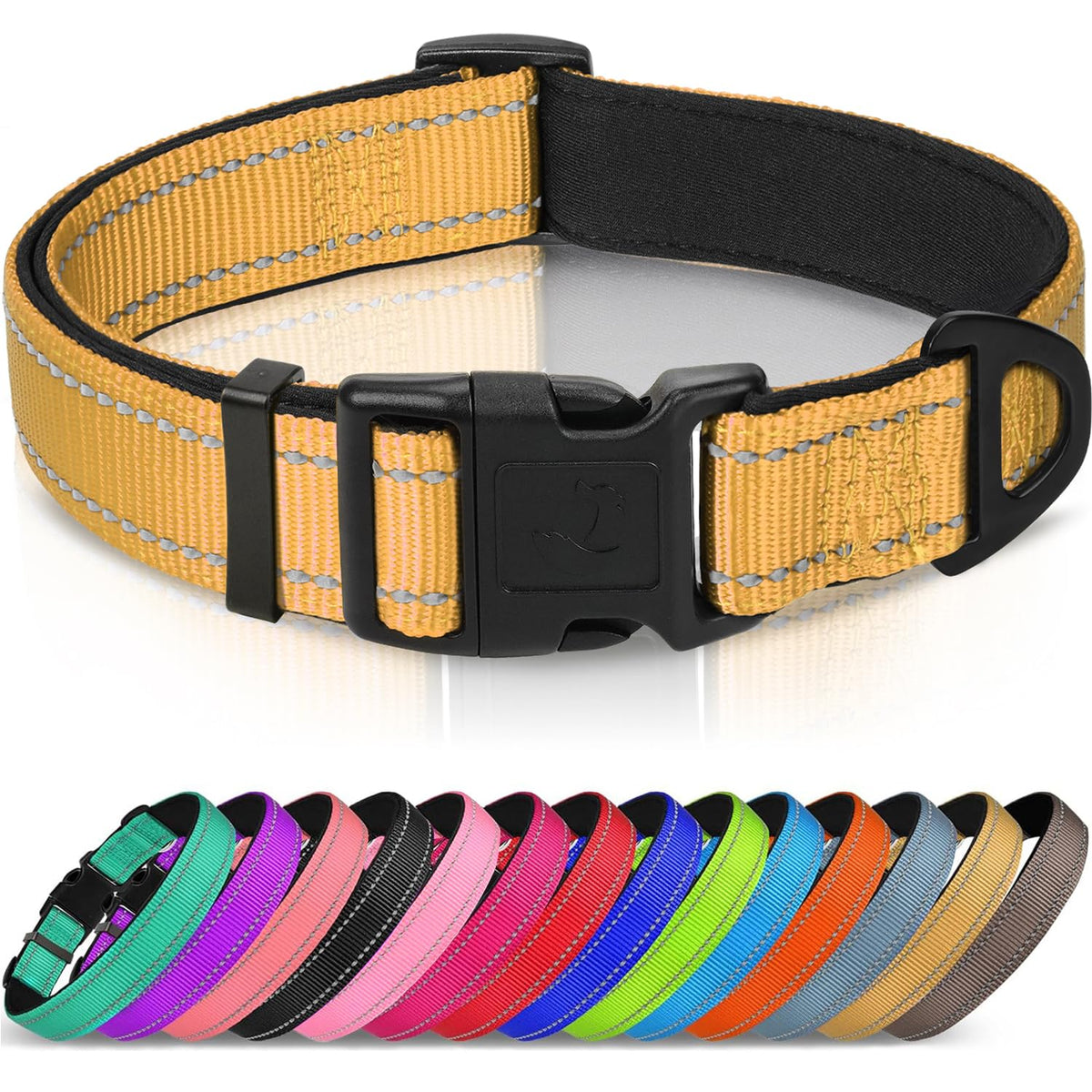 Joytale Reflective Dog Collar, Adjustable Neoprene Padded